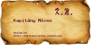 Kapitány Mózes névjegykártya